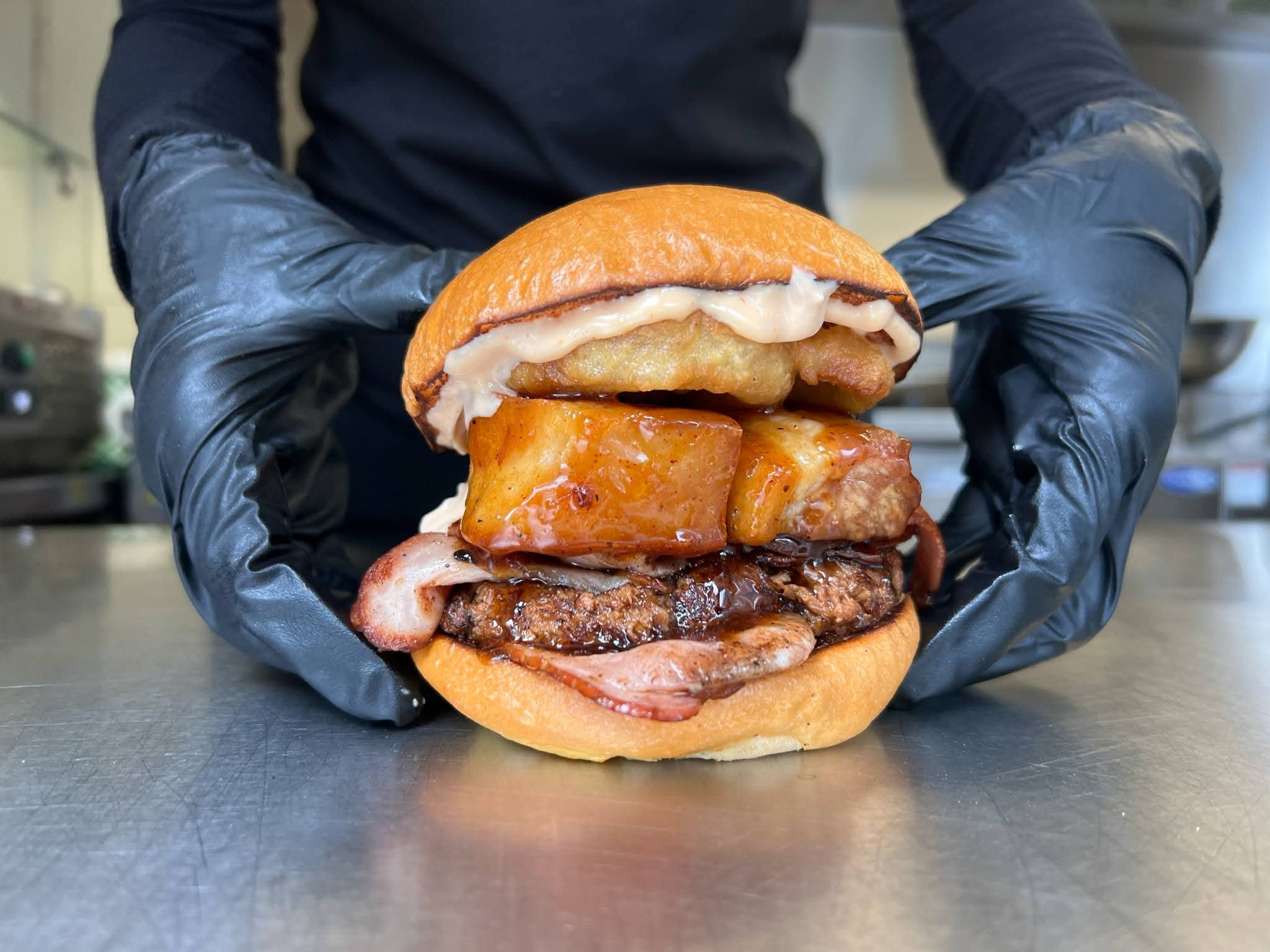 Miss Piggy — glazed pork belly burger